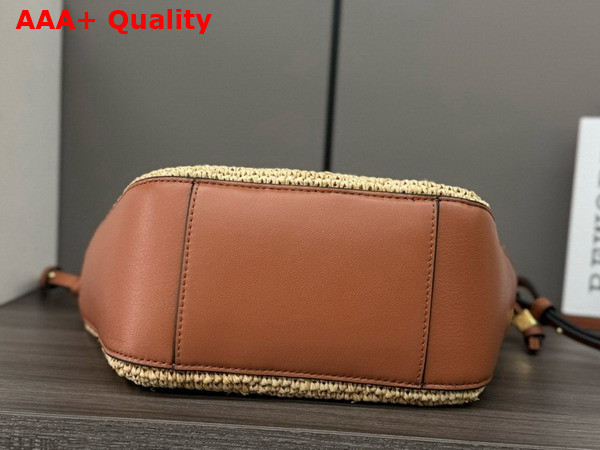 Loewe Mini Hammock Hobo in Raffia and Calfskin Tan Natural Replica