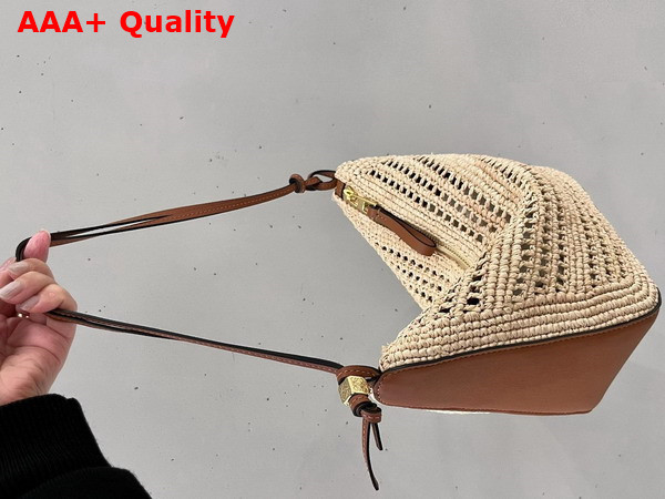 Loewe Mini Hammock Hobo in Raffia and Calfskin Tan Natural Replica