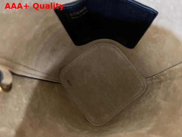 Loewe Mini Pebble Bucket Bag in Black Mellow Calfskin Replica