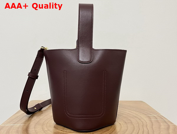 Loewe Mini Pebble Bucket Bag in Dark Burgundy Mellow Calfskin Replica