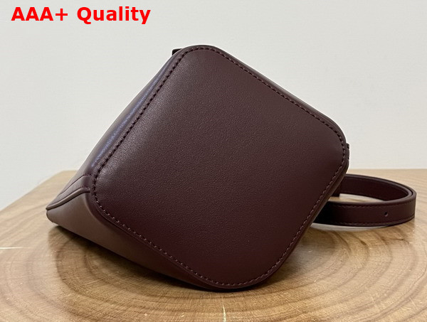 Loewe Mini Pebble Bucket Bag in Dark Burgundy Mellow Calfskin Replica