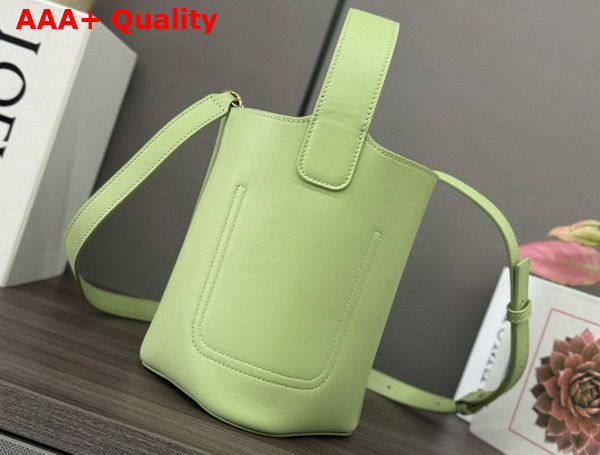 Loewe Mini Pebble Bucket Bag in Light Pear Smooth Calfskin Replica