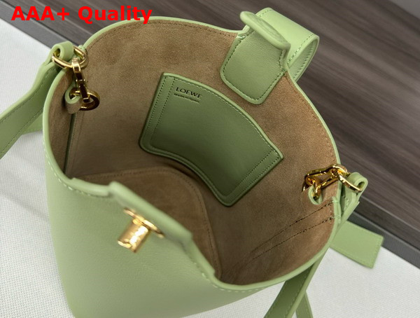 Loewe Mini Pebble Bucket Bag in Light Pear Smooth Calfskin Replica