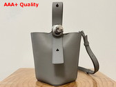 Loewe Mini Pebble Bucket Bag in Pearl Grey Soft Grained Calfskin Replica