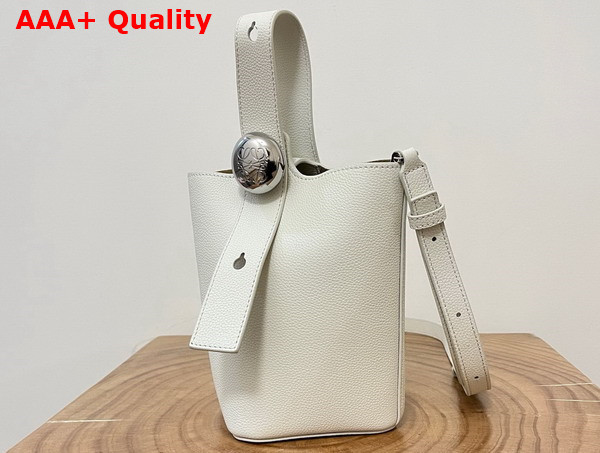 Loewe Mini Pebble Bucket Bag in Soft White Soft Grained Calfskin Replica