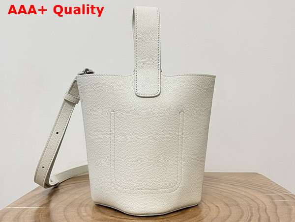 Loewe Mini Pebble Bucket Bag in Soft White Soft Grained Calfskin Replica