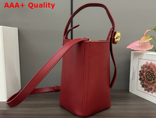 Loewe Mini Pebble Bucket in Burnt Red Smooth Calfskin Replica