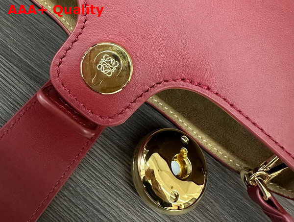 Loewe Mini Pebble Bucket in Burnt Red Smooth Calfskin Replica