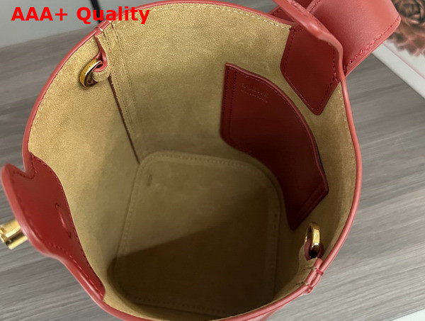 Loewe Mini Pebble Bucket in Burnt Red Smooth Calfskin Replica