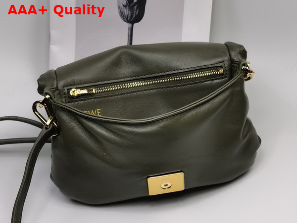 Loewe Mini Puffer Goya Bag in Dark Khaki Green Shiny Nappa Lambskin Replica