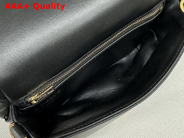 Loewe Mini Puffer Goya in Black Pleated Shiny Nappa Lambskin Replica
