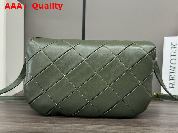 Loewe Mini Puffer Goya in Pleated Shiny Nappa Lambskin Khaki Green Replica