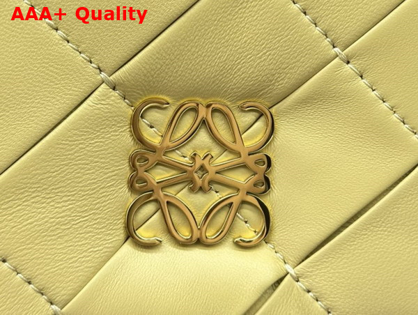 Loewe Mini Puffer Goya in Pleated Shiny Nappa Lambskin Yellow Replica