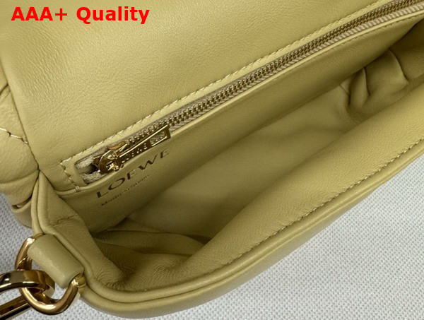 Loewe Mini Puffer Goya in Pleated Shiny Nappa Lambskin Yellow Replica