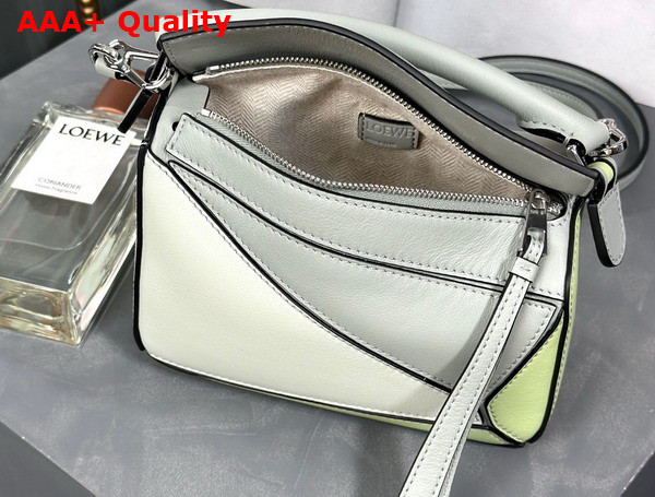 Loewe Mini Puzzle Bag in Classic Calfskin Ash Grey Light Celadon Replica