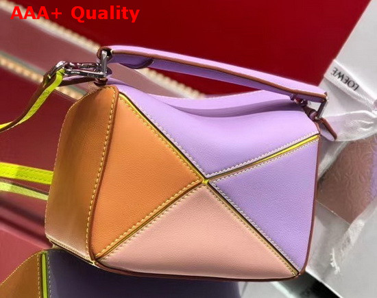Loewe Mini Puzzle Bag in Classic Calfskin Mauve Soft Apricot Replica
