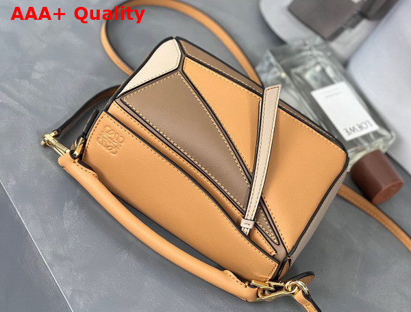 Loewe Mini Puzzle Bag in Classic Calfskin Soft Tan Cley Green Replica