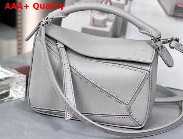 Loewe Mini Puzzle Bag in Light Grey Classic Calfskin Replica