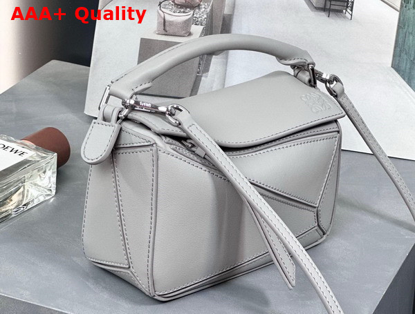 Loewe Mini Puzzle Bag in Light Grey Classic Calfskin Replica