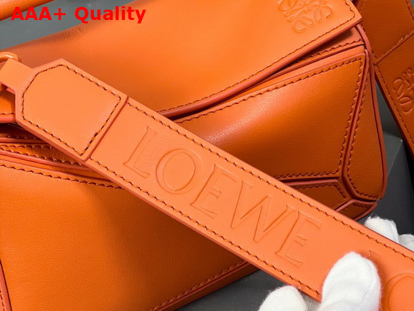 Loewe Mini Puzzle Bag in Orange Satin Calfskin Replica