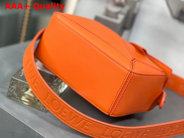 Loewe Mini Puzzle Bag in Orange Satin Calfskin Replica