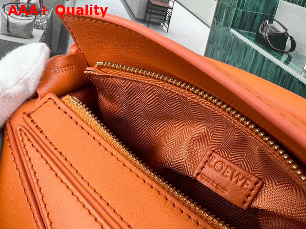 Loewe Mini Puzzle Bag in Orange Satin Calfskin Replica