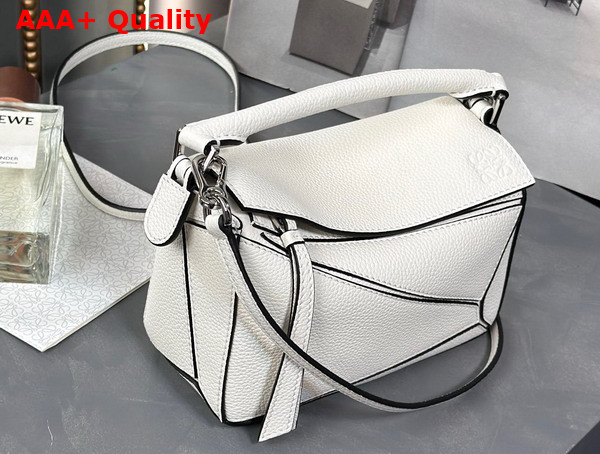 Loewe Mini Puzzle Bag in Soft White Soft Grained Calfskin Replica