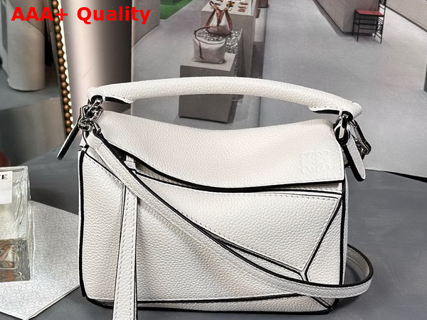 Loewe Mini Puzzle Bag in Soft White Soft Grained Calfskin Replica