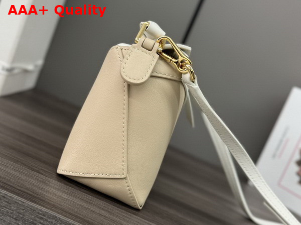 Loewe Mini Puzzle Bag in Soft White and Paper Craft Classic Calfskin Replica