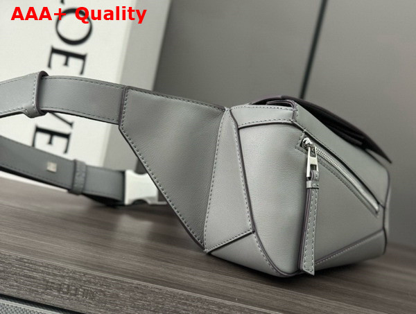 Loewe Mini Puzzle Bumbag in Asphalt Grey Classic Calfskin Replica