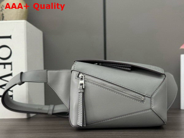Loewe Mini Puzzle Bumbag in Asphalt Grey Classic Calfskin Replica