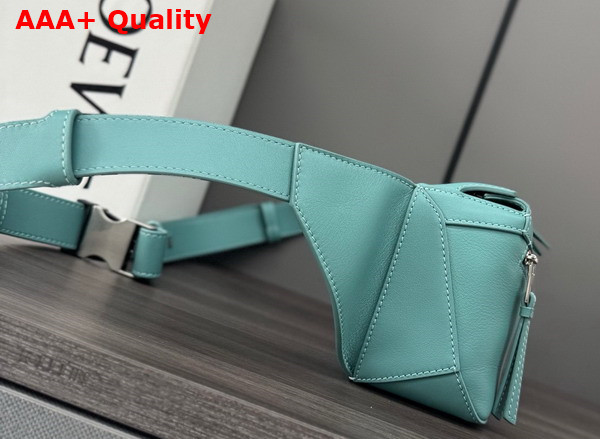 Loewe Mini Puzzle Bumbag in Turquoise Classic Calfskin Replica
