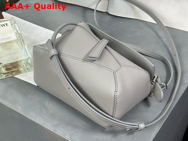 Loewe Mini Puzzle Edge Bag in Pearl Grey Soft Grained Calfskin Replica