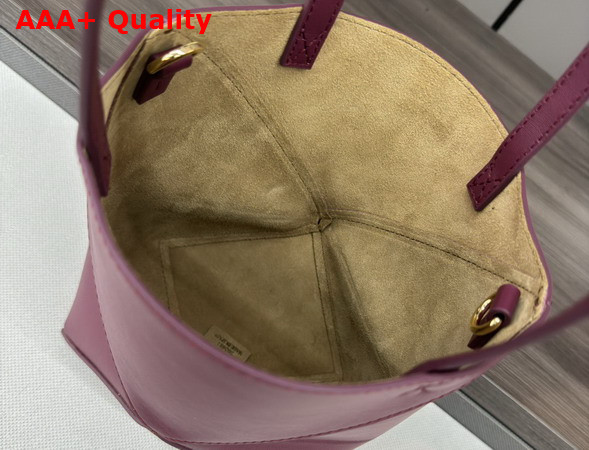 Loewe Mini Puzzle Fold Tote in Burgundy Shiny Calfskin Replica