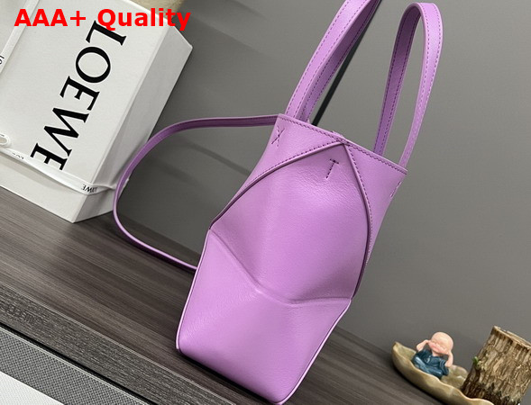 Loewe Mini Puzzle Fold Tote in Lilac Shiny Calfskin Replica