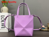 Loewe Mini Puzzle Fold Tote in Lilac Shiny Calfskin Replica