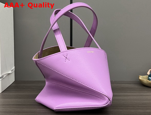 Loewe Mini Puzzle Fold Tote in Lilac Shiny Calfskin Replica