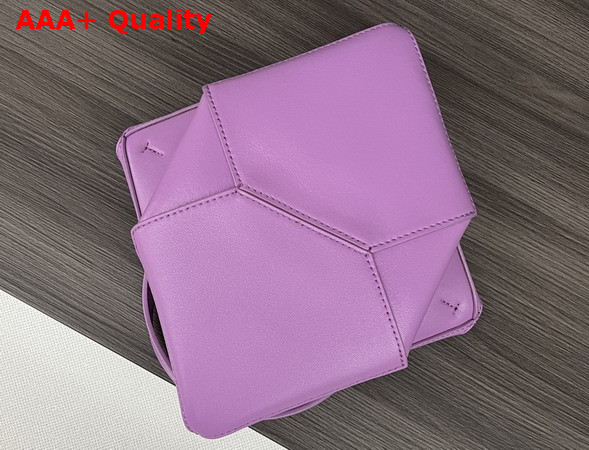 Loewe Mini Puzzle Fold Tote in Lilac Shiny Calfskin Replica