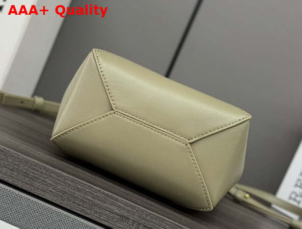 Loewe Mini Puzzle Fold Tote in Olive Shiny Calfskin Replica