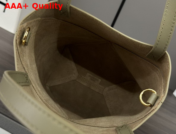 Loewe Mini Puzzle Fold Tote in Olive Shiny Calfskin Replica