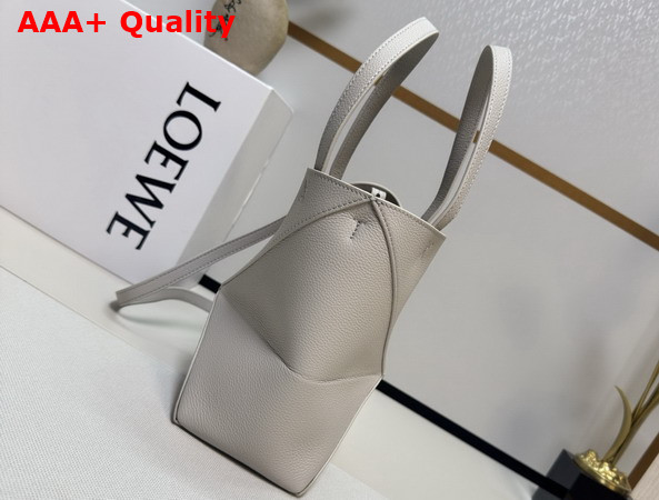 Loewe Mini Puzzle Fold Tote in Pearl Grey Grained Calfskin Replica