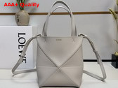 Loewe Mini Puzzle Fold Tote in Pearl Grey Grained Calfskin Replica