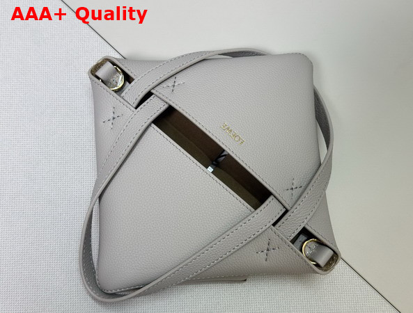 Loewe Mini Puzzle Fold Tote in Pearl Grey Grained Calfskin Replica