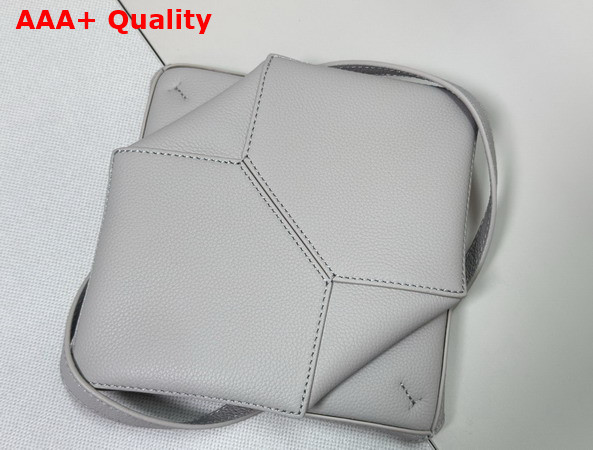 Loewe Mini Puzzle Fold Tote in Pearl Grey Grained Calfskin Replica