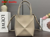 Loewe Mini Puzzle Fold Tote in Sand Shiny Calfskin Replica