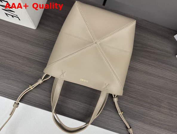 Loewe Mini Puzzle Fold Tote in Sand Shiny Calfskin Replica