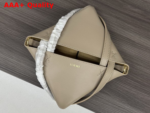 Loewe Mini Puzzle Fold Tote in Sand Shiny Calfskin Replica