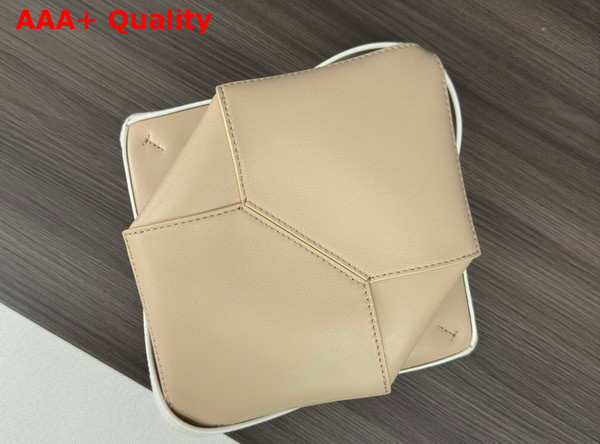 Loewe Mini Puzzle Fold Tote in Shiny Calfskin Soft White Paper Craft Replica