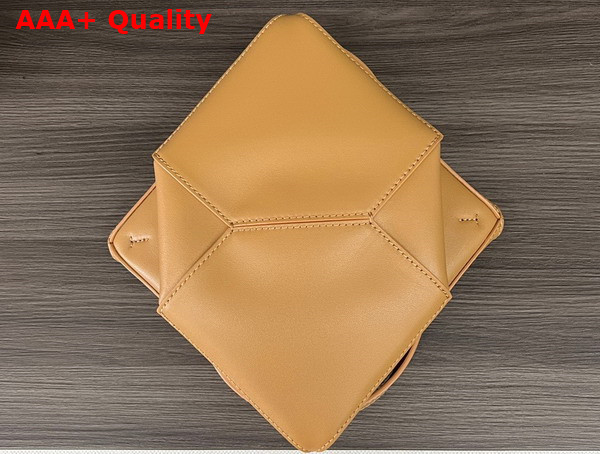 Loewe Mini Puzzle Fold Tote in Warm Desert Shiny Calfskin Replica