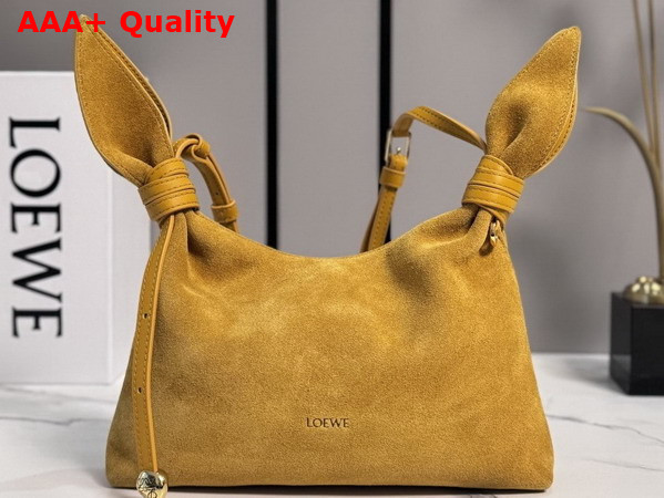 Loewe Mini Scarf Bag in Ochre Suede Replica